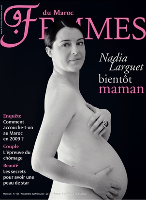 Marokkaanse vrouw naakt en zwanger als cover girl