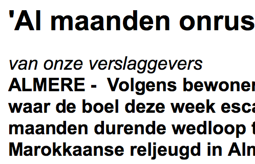 Almere: onrust door Marokkaanse jongens