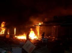Hevige brand in een markt complex in Oujda